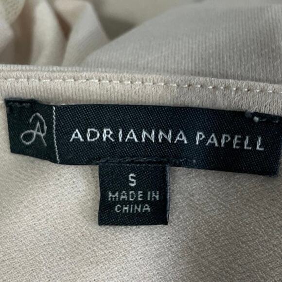 Adrianna Papell Women's Cream Floral Mesh Sleeve Round Neck Blouse Top Size S - Picture 4 of 5